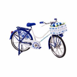 Fiets Delftsblauw met tulpen