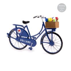 Miniatuur fiets blauw met tulpenmandje