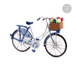 Miniatuur fiets Delfts blauw met tulpenmandje