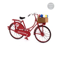 Miniatuur fiets rood met tulpenmandje