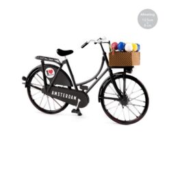 Miniatuur fiets zwart met tulpenmandje